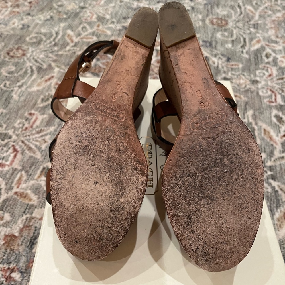Coach Charla Vachetta Wedge Sandal A8238 Cowboy size 8 - Picture 6 of 6